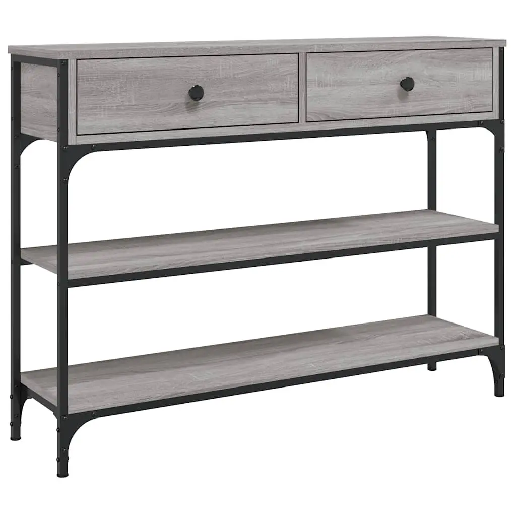 Console Table Grey Sonoma Engineered Wood Metal Frame 100 x 25 x 75 cm