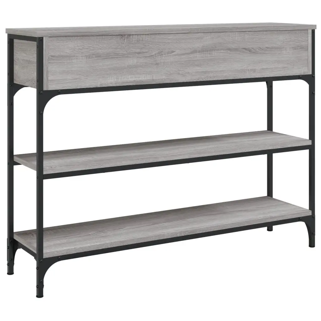 Console Table Grey Sonoma Engineered Wood Metal Frame 100 x 25 x 75 cm