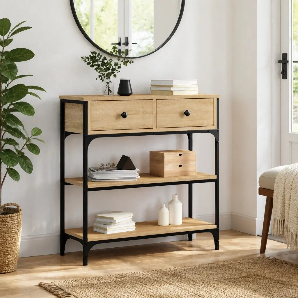 Console Table Engineered Wood Brown 72.5cm W x 25cm D x 75cm H