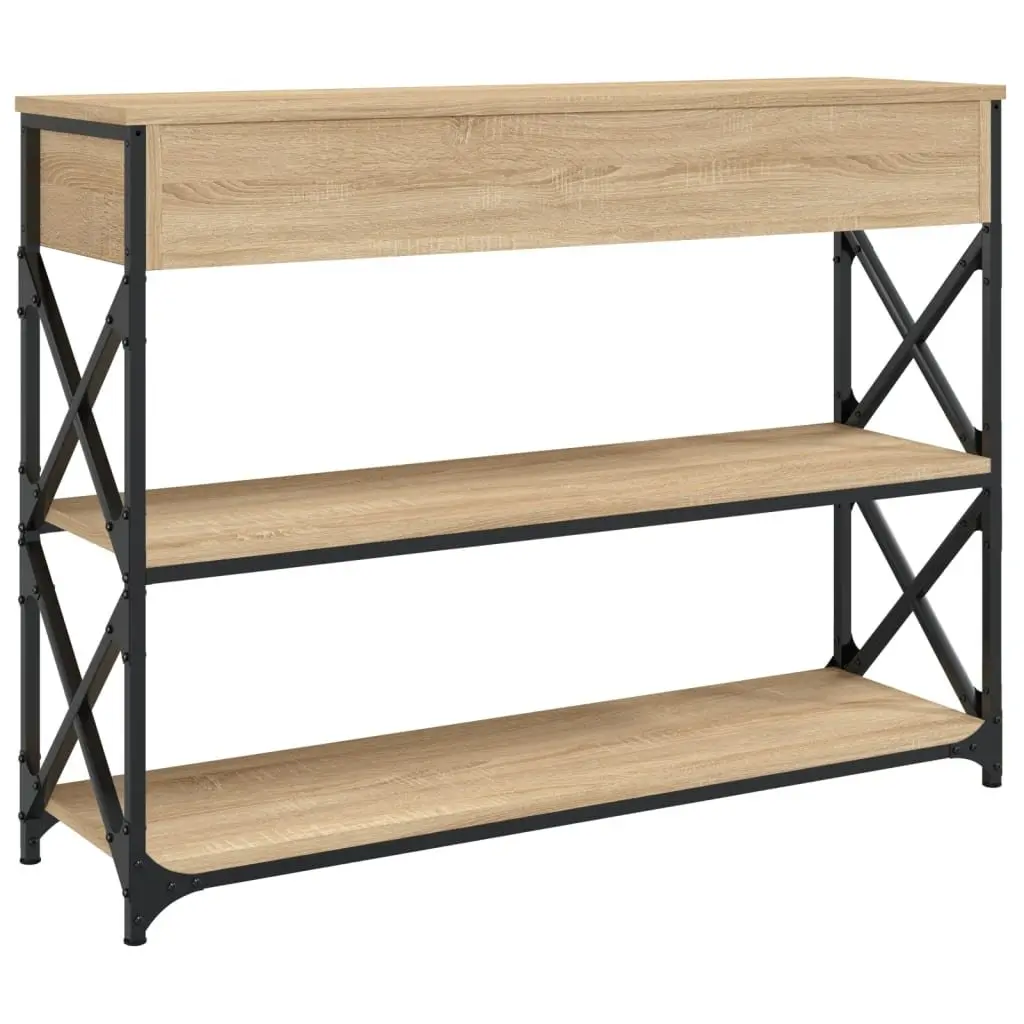 Console Table Engineered Wood Sonoma Oak 100x28x75 cm Entryway Storage Accent Table