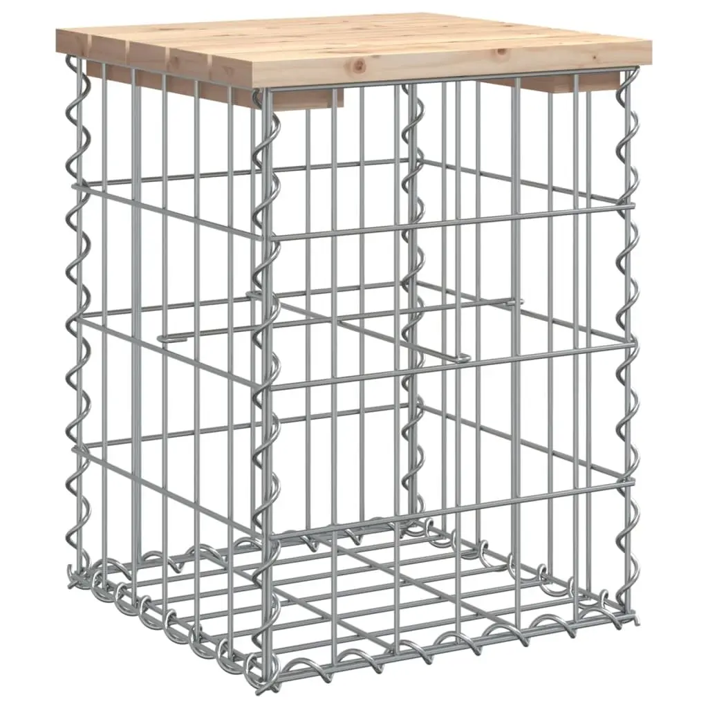 Garden Bench Outdoor Seating Solid Wood Pine Gabion Design Compact Patio