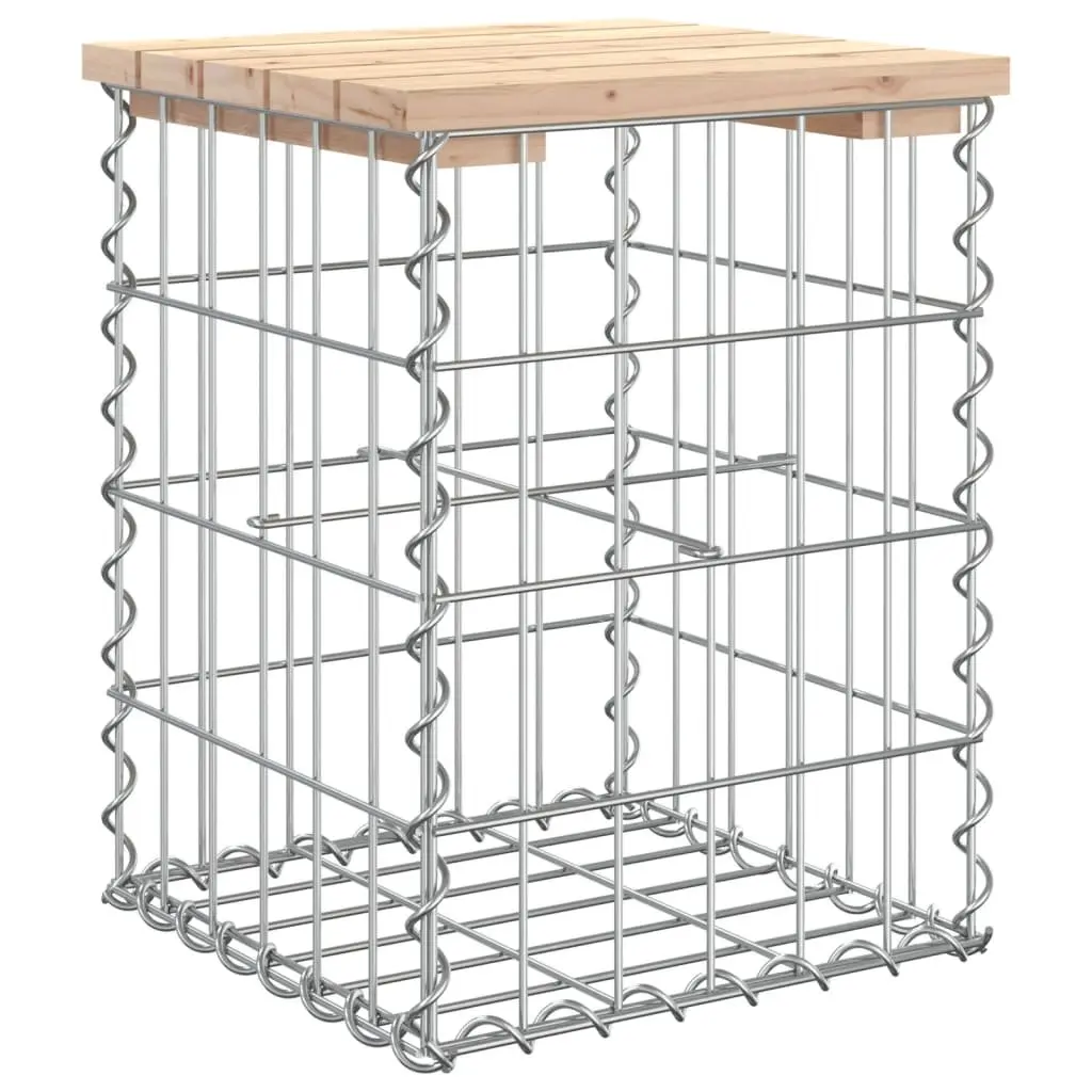 Garden Bench Outdoor Seating Solid Wood Pine Gabion Design Compact Patio