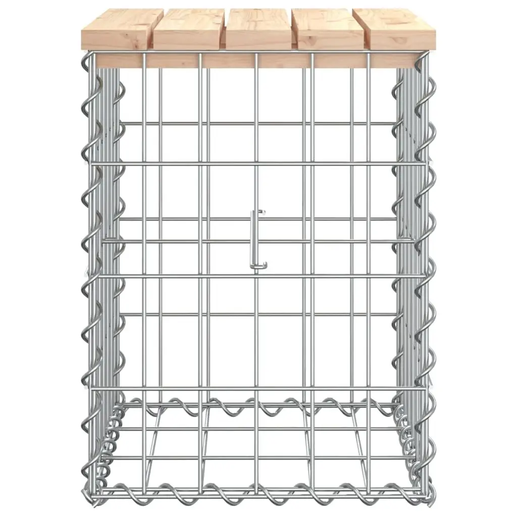 Garden Bench Outdoor Seating Solid Wood Pine Gabion Design Compact Patio