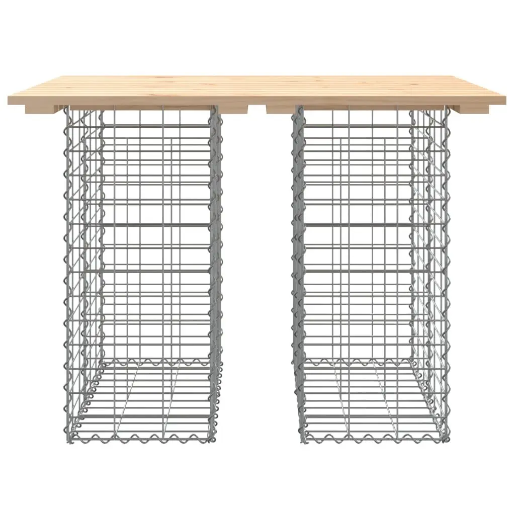 Garden Table Gabion Design Solid Wood Pine Outdoor Patio Furniture Brown