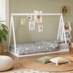 Kids Bed Frame White 90x190 cm Solid Pine Wood Toddler Single Bedroom Furniture