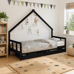 Your Child's New House-Shaped Bed Frame with Storage 90x190 cm