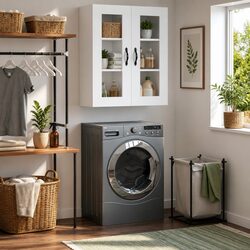 Wall Mounted Cabinet White Storage Floating Cupboard Engineered Wood