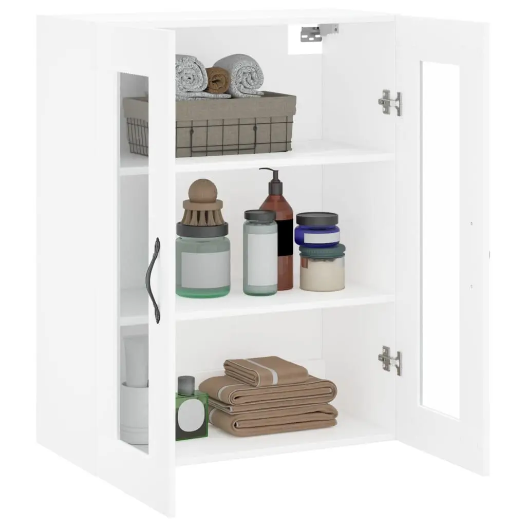 Wall Mounted Cabinet White Storage Floating Cupboard Engineered Wood