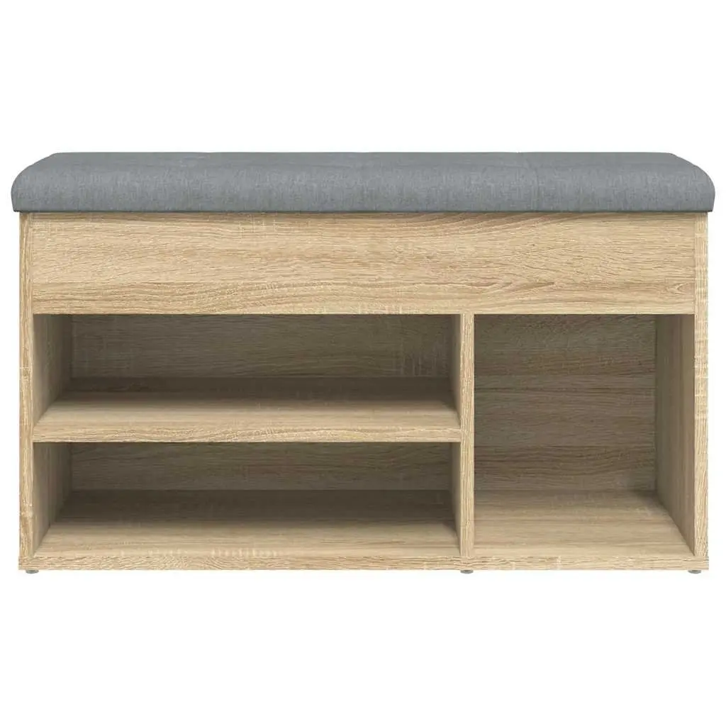 Shoe Bench Storage Padded Seat 82 x 32 x 45.5 cm Brown