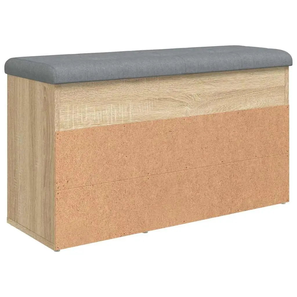 Shoe Bench Storage Padded Seat 82 x 32 x 45.5 cm Brown