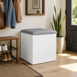 Friendly White Storage Bench for Your Home Needs