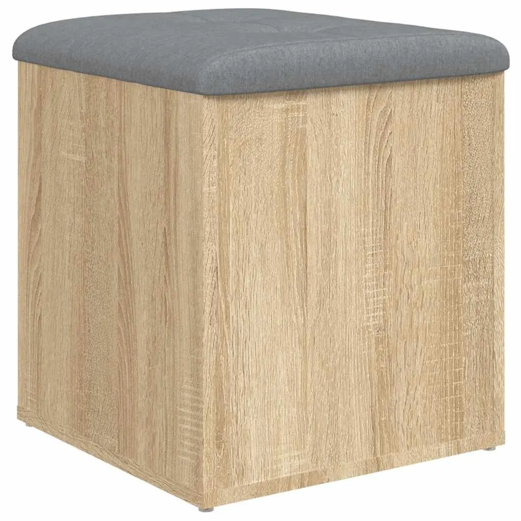 Storage Bench Engineered Wood Sonoma Oak 42x42x45 cm Padded Seat