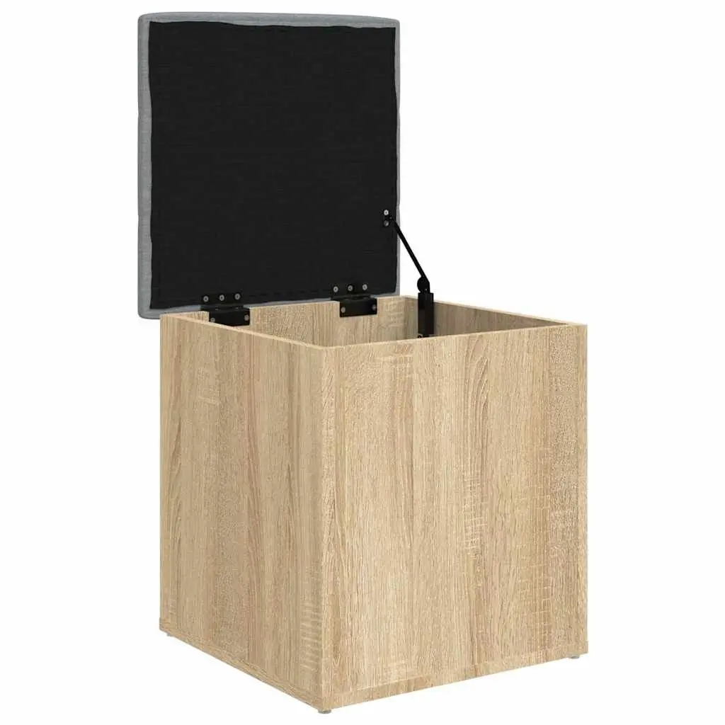 Storage Bench Engineered Wood Sonoma Oak 42x42x45 cm Padded Seat