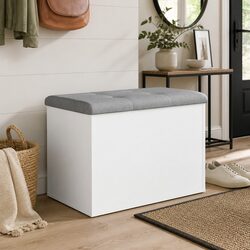 Your Ideal White Storage Bench with Cushion Seating