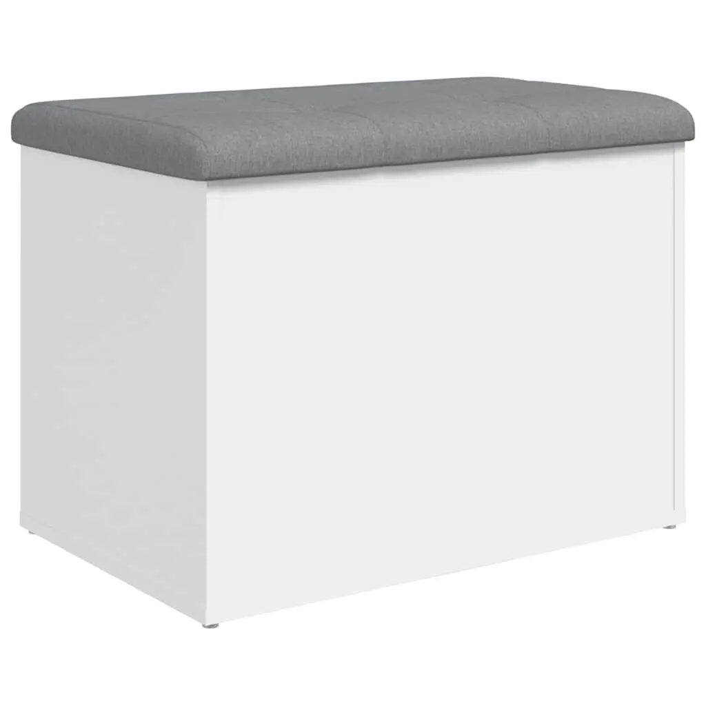 White Storage Bench with Cushion Seating
