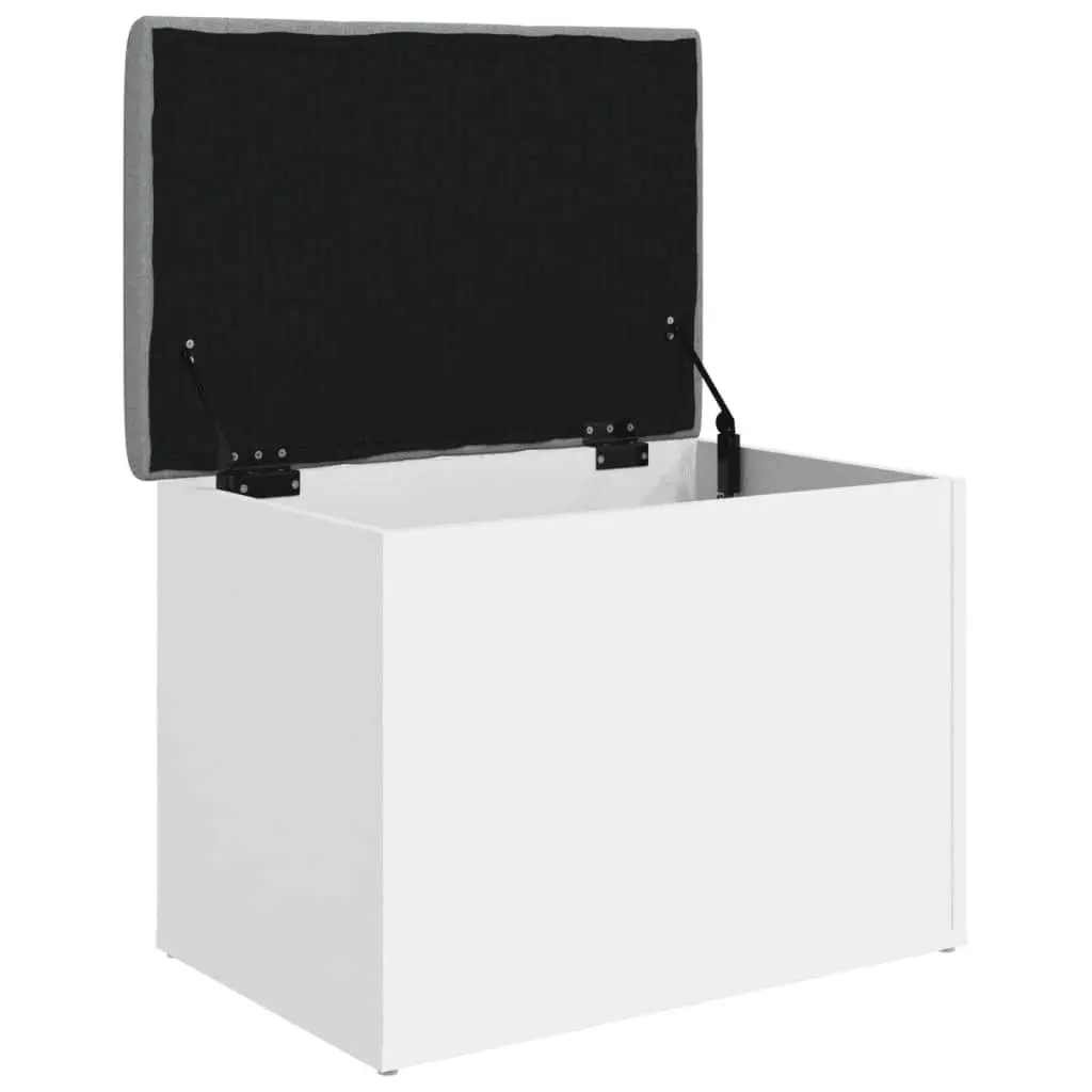 White Storage Bench with Cushion Seating
