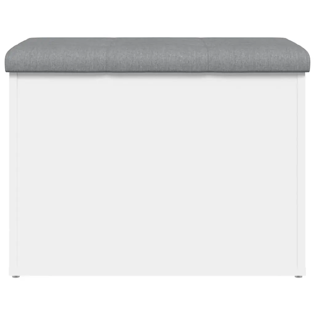 White Storage Bench with Cushion Seating
