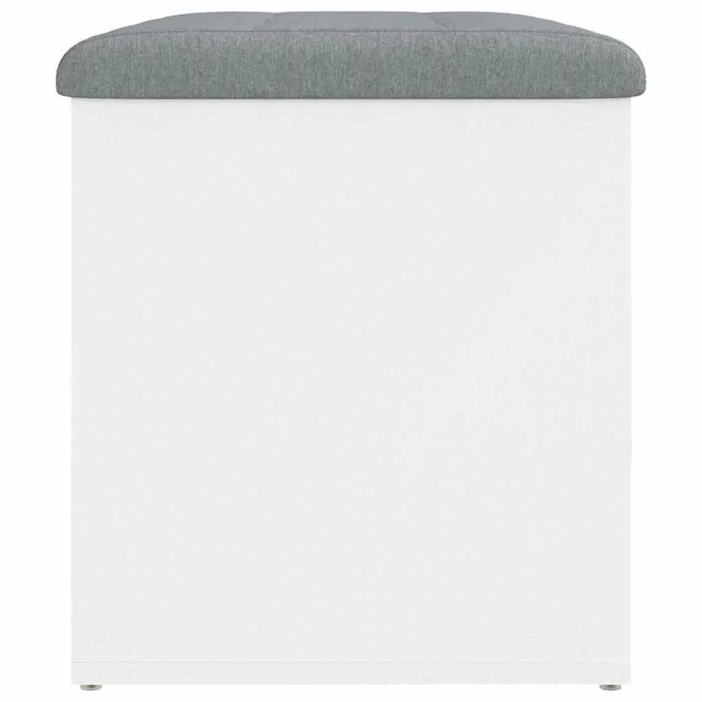 White Storage Bench with Cushion Seating