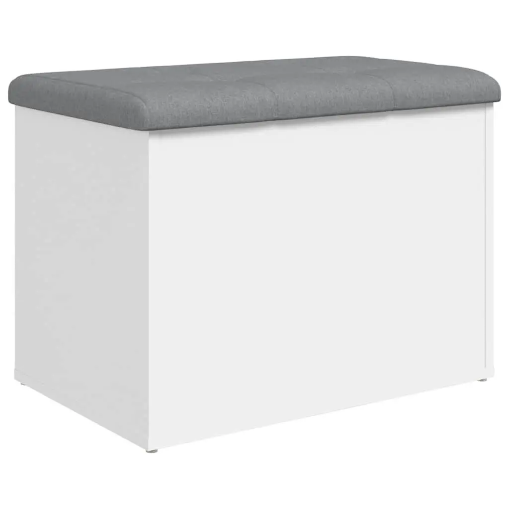 White Storage Bench with Cushion Seating