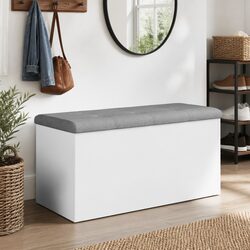 You’ll Love This White Storage Bench with Padded Cushion