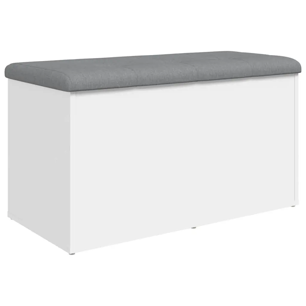 Storage Bench White 82x42x45 cm Hallway Entryway Shoe Padded Seat Hinged Lid