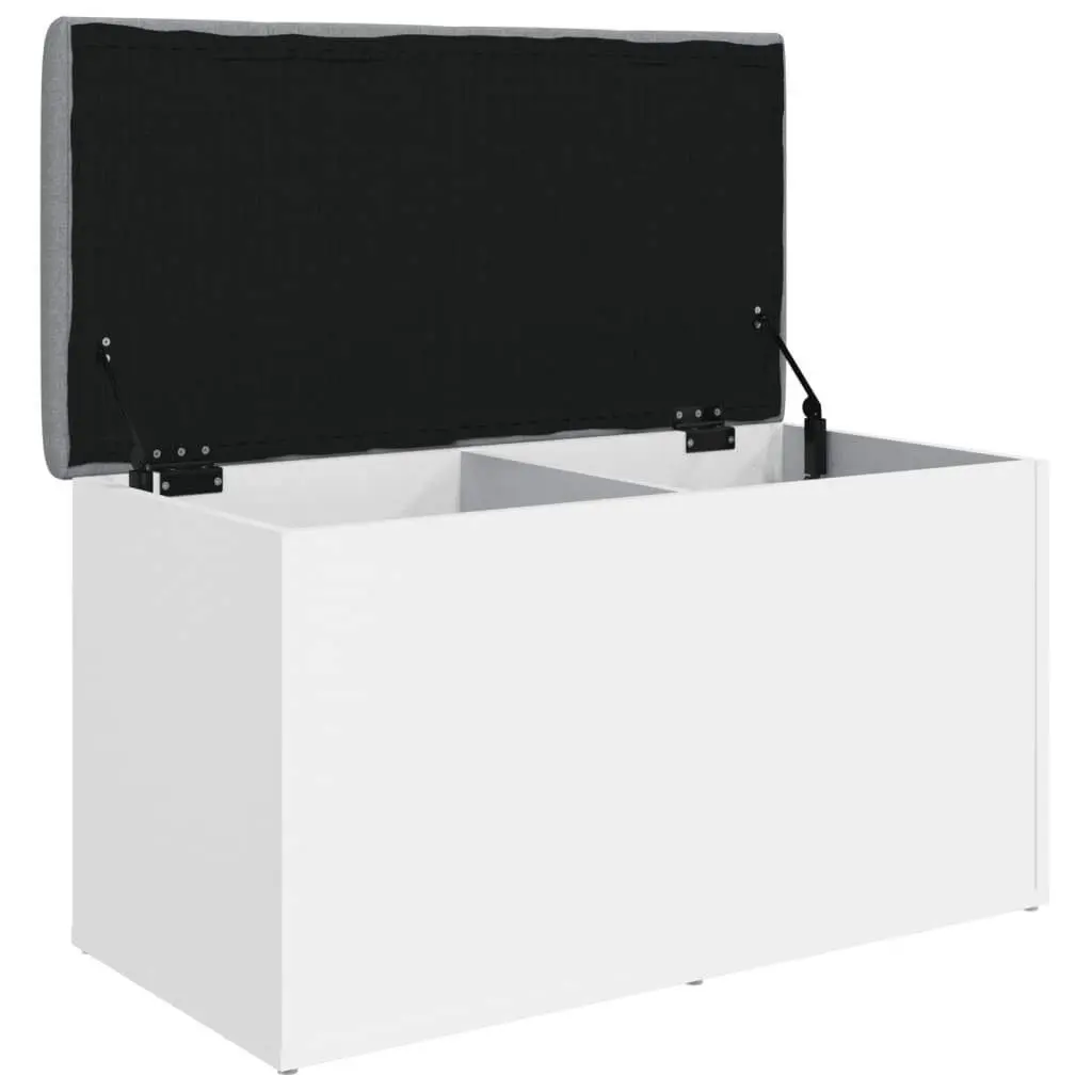 Storage Bench White 82x42x45 cm Hallway Entryway Shoe Padded Seat Hinged Lid