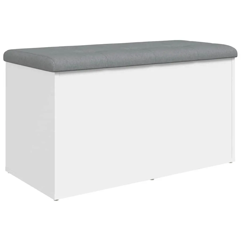 Storage Bench White 82x42x45 cm Hallway Entryway Shoe Padded Seat Hinged Lid
