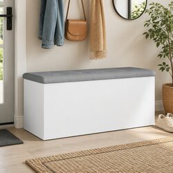 Friendly White Storage Bench with Seat for Your Entryway