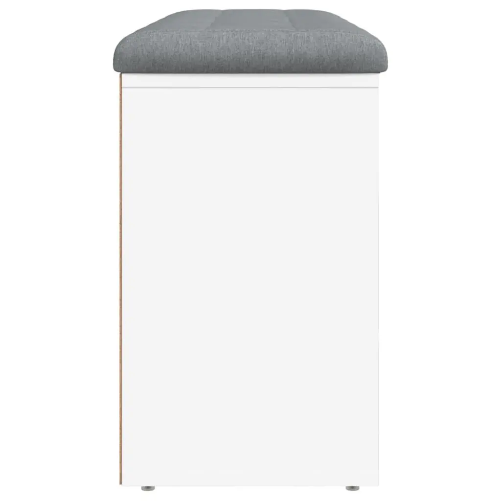 Shoe Bench White Storage Hallway Entryway Padded Seat Organiser Furniture