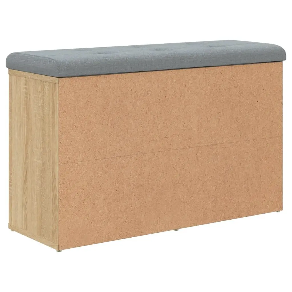 Shoe Bench Storage Entryway Hallway Padded Seat Engineered Wood Brown 82x32x50cm