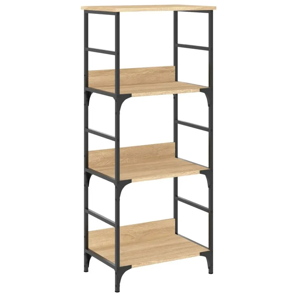 Bookshelf Industrial Style Sonoma Oak Engineered Wood 50x33x117.5cm 3-Tier Storage Shelf