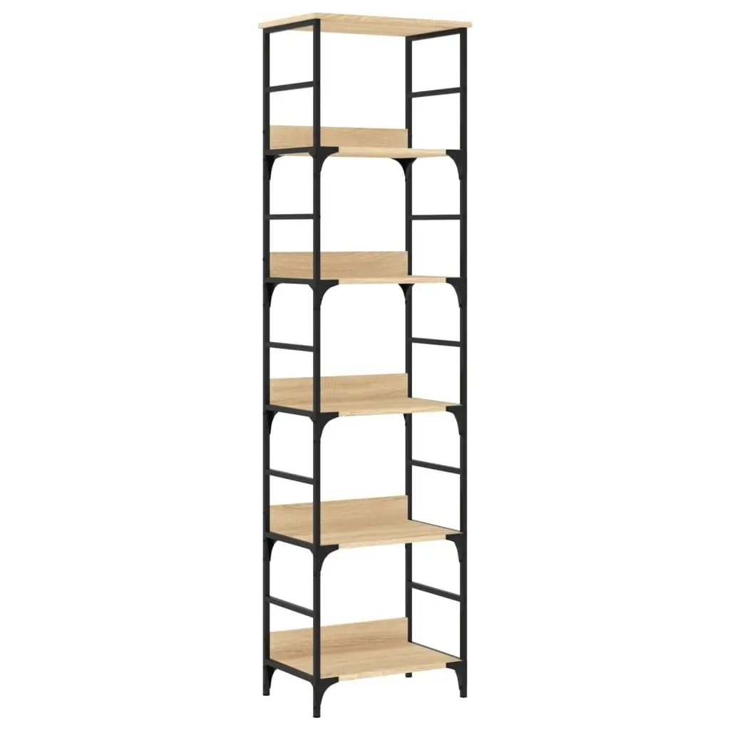 Bookshelf Storage Shelving Unit 5 Compartments 50x33x188.5cm Standing Rack Brown