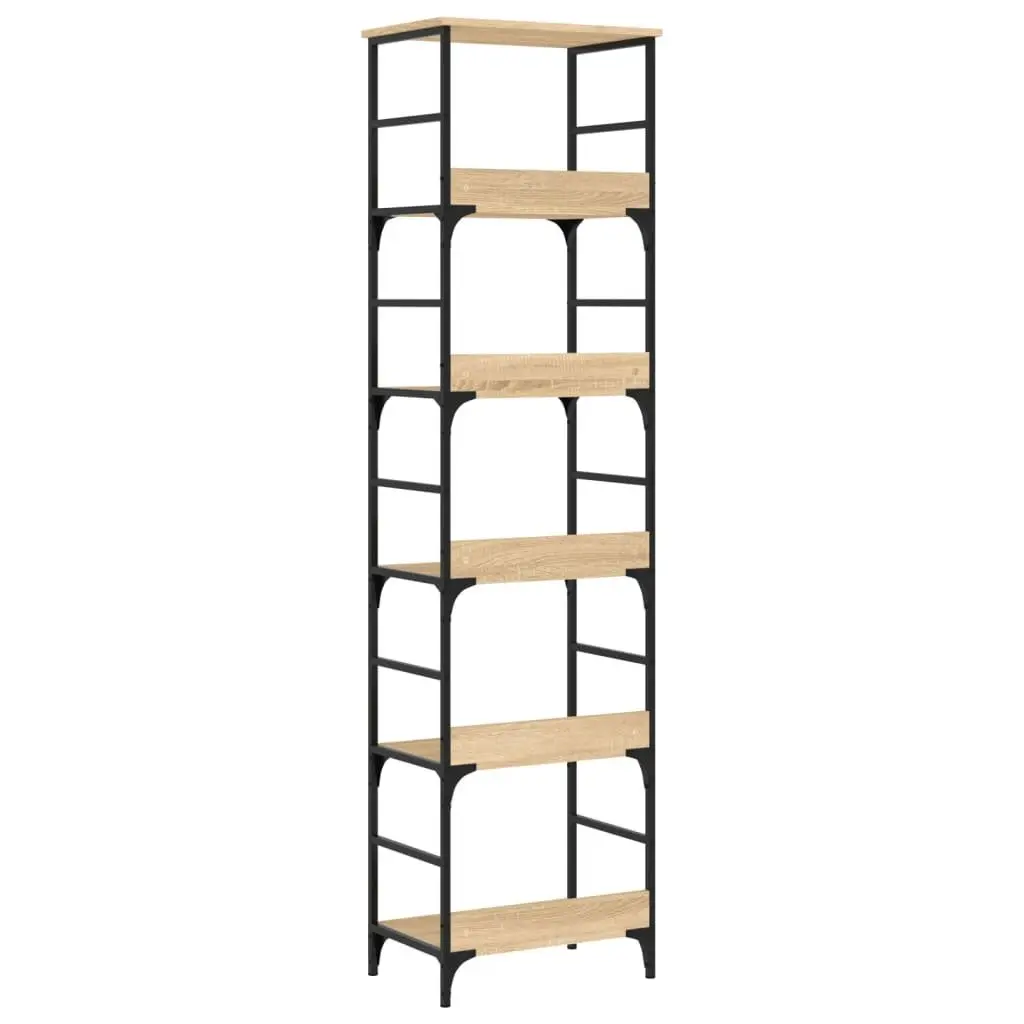 Bookshelf Storage Shelving Unit 5 Compartments 50x33x188.5cm Standing Rack Brown
