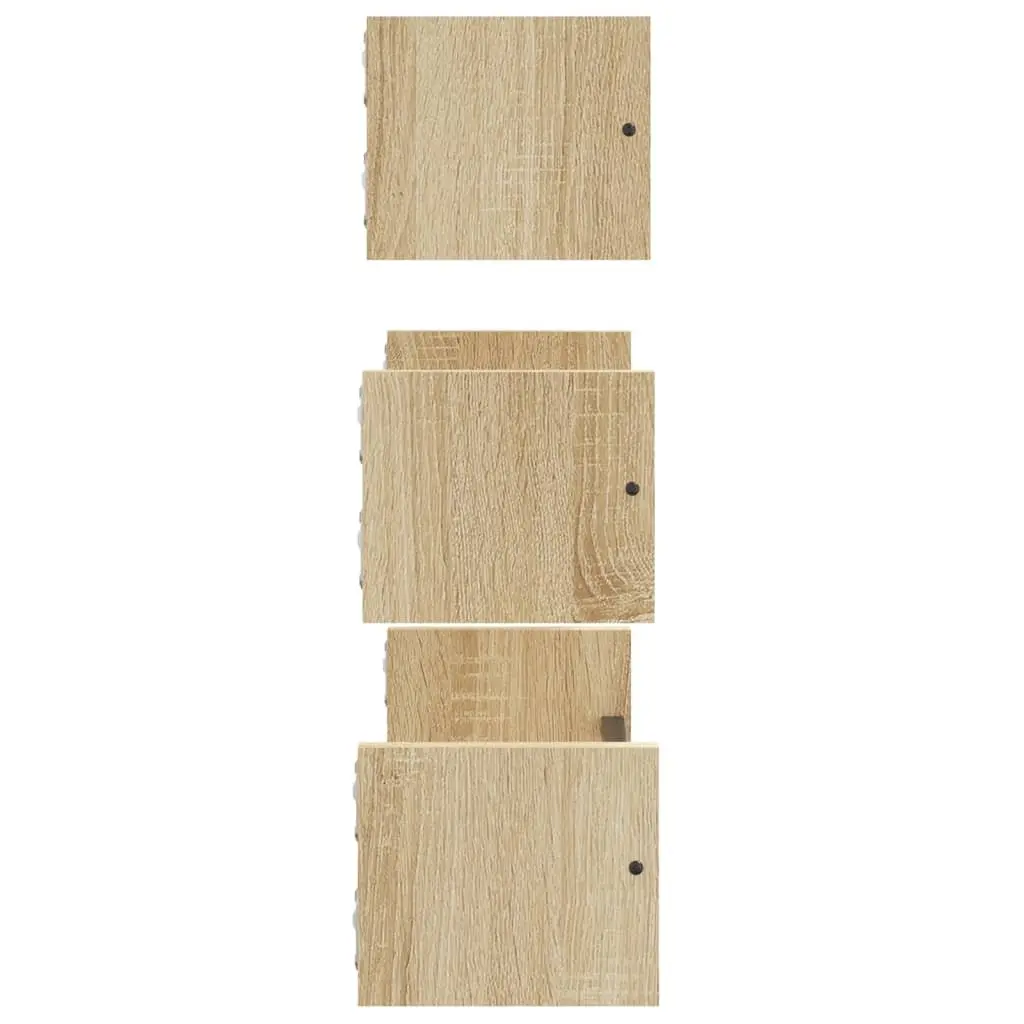 Wall Shelf Set Floating Shelves with Bars Brown 3 Piece