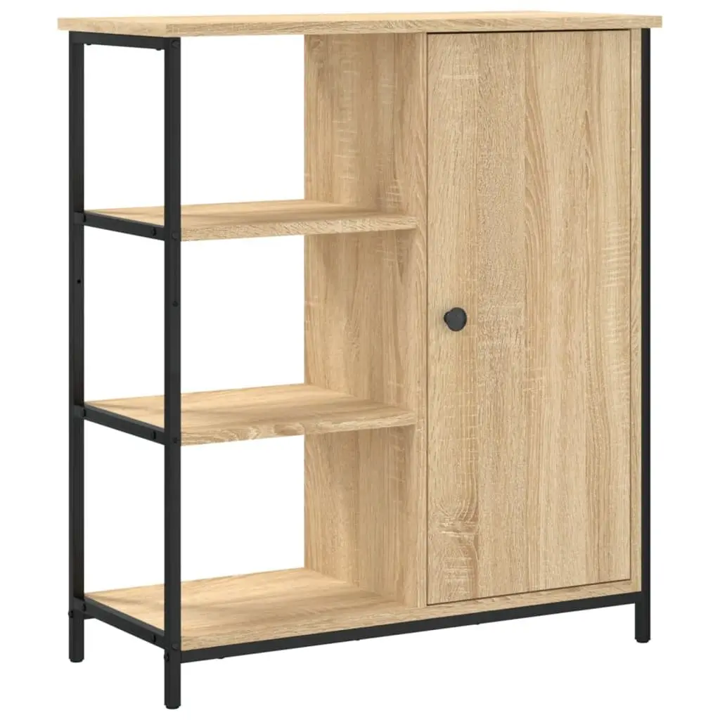 Sideboard Storage Cabinet Brown Engineered Wood Adjustable Feet 70W x 30D x 80H cm