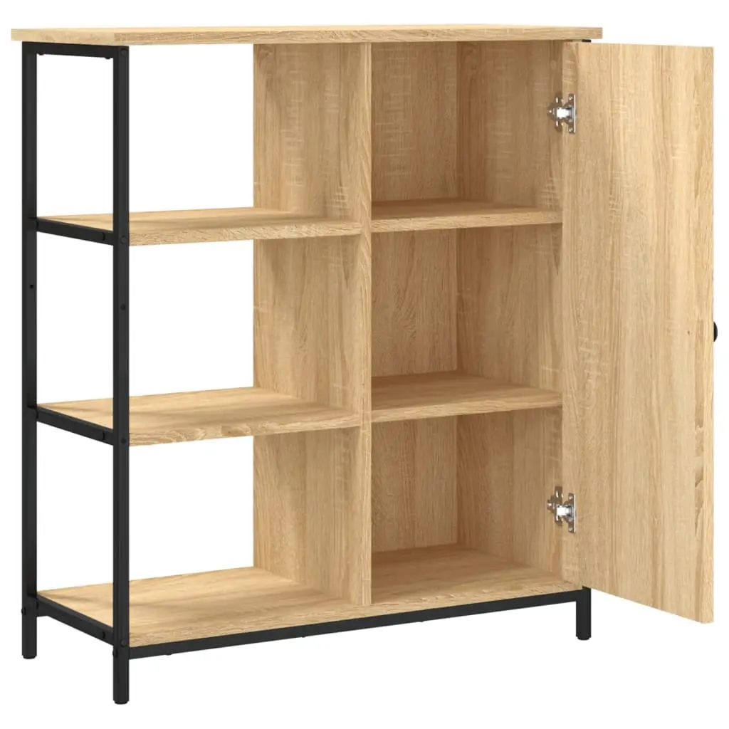 Sideboard Storage Cabinet Brown Engineered Wood Adjustable Feet 70W x 30D x 80H cm