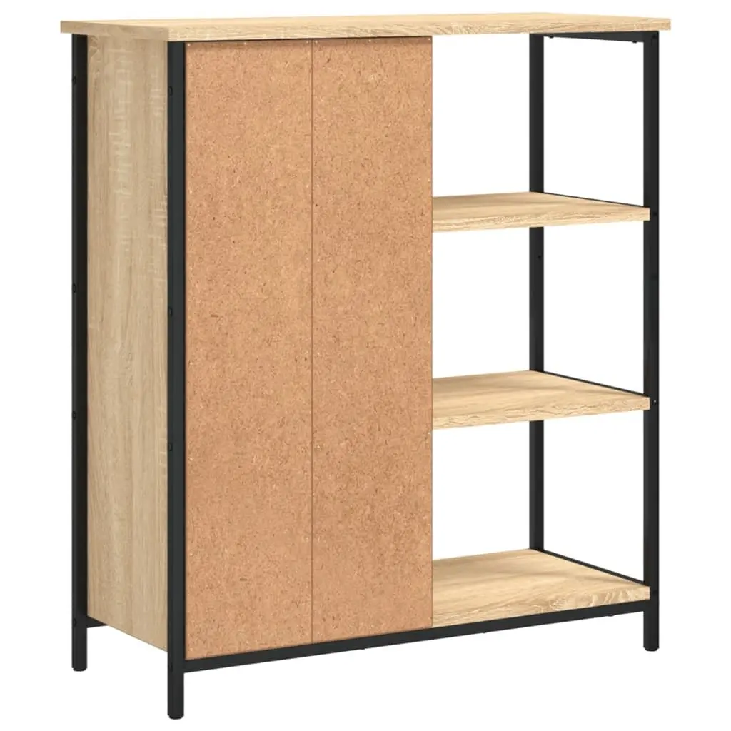 Sideboard Storage Cabinet Brown Engineered Wood Adjustable Feet 70W x 30D x 80H cm