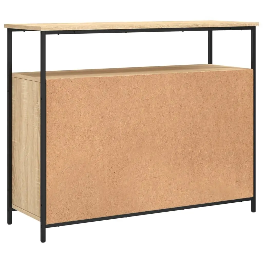 Sideboard Brown Engineered Wood Storage Cabinet 100W x 35D x 80H cm