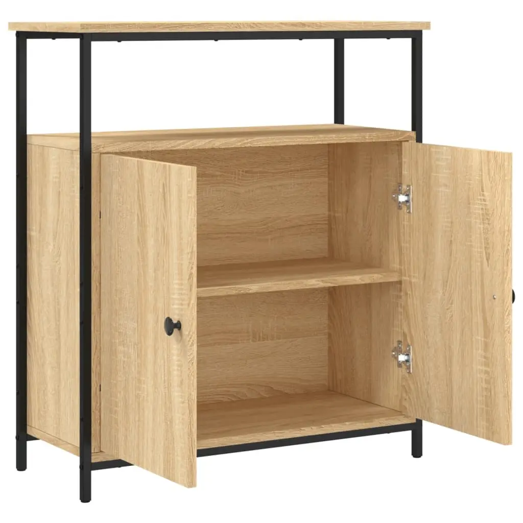 Sideboard Storage Cabinet Brown Engineered Wood 70W x 30D x 80H cm