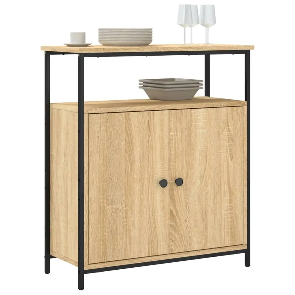 Sideboard Storage Cabinet Brown Engineered Wood 70W x 30D x 80H cm