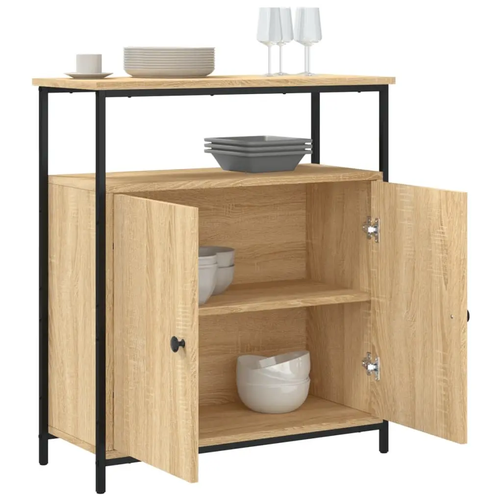 Sideboard Storage Cabinet Brown Engineered Wood 70W x 30D x 80H cm