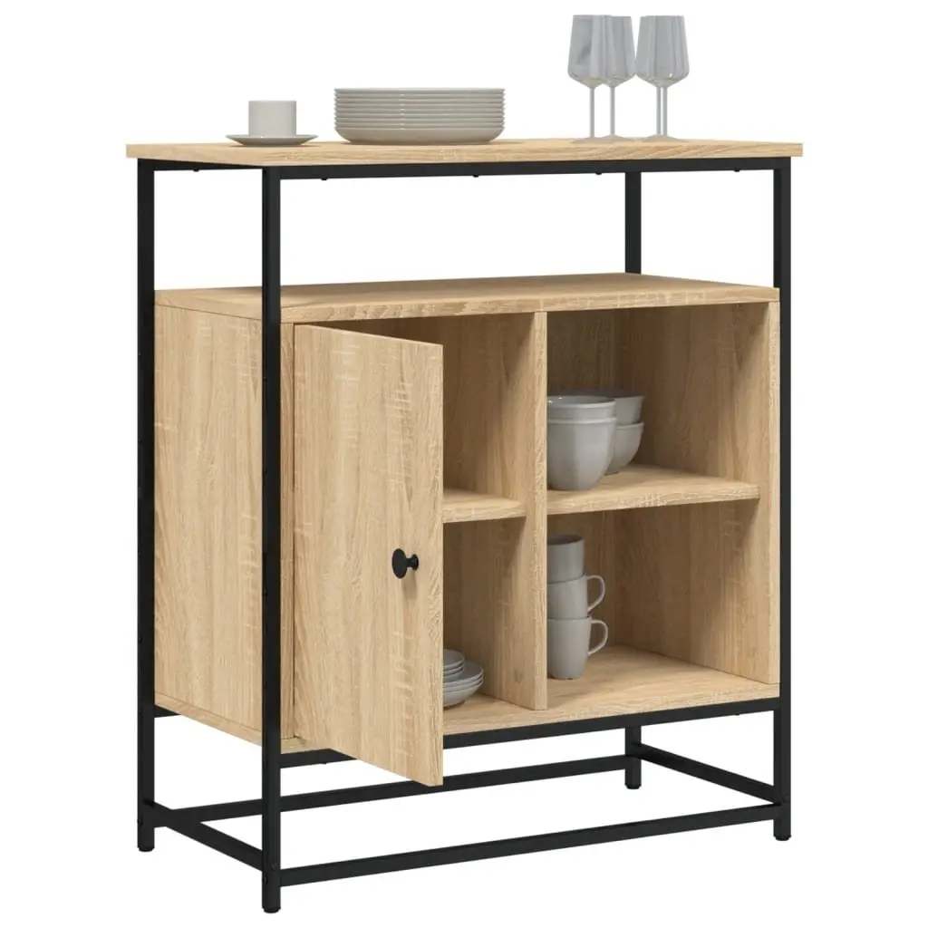 Sideboard Storage Cabinet Brown 69x35x80cm Engineered Wood Buffet Living Room