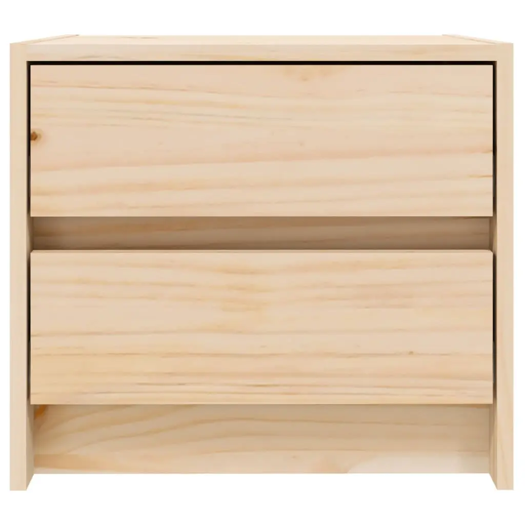 Bedside Cabinet 40x31x35.5 cm Solid Pine Wood 2 Drawer Bedroom Storage Table