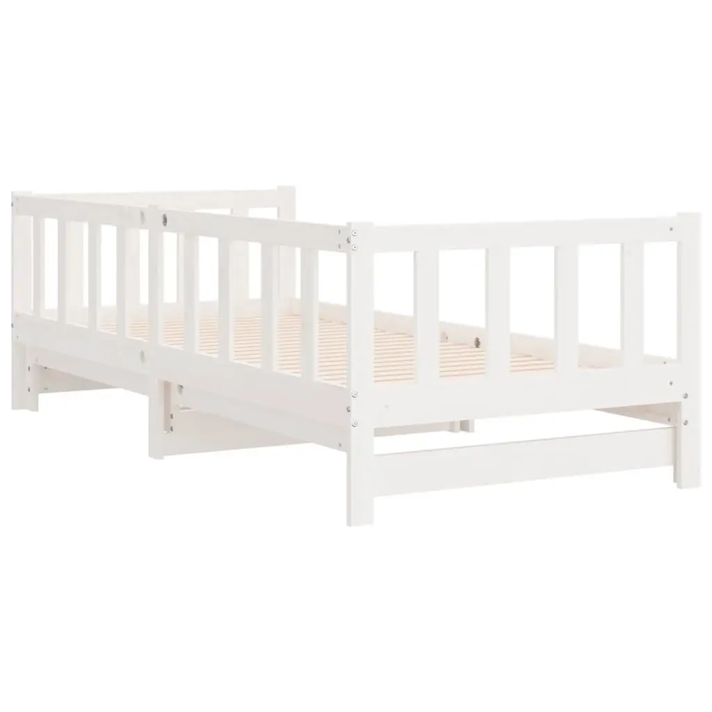 Day Bed with Trundle Solid Wood Slatted Base White 90x190 cm