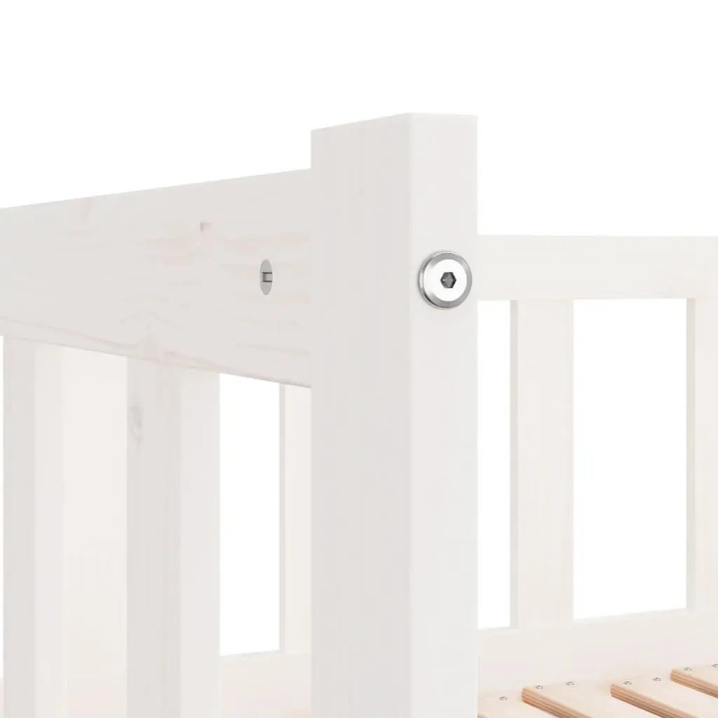 Day Bed with Trundle Solid Wood Slatted Base White 90x190 cm