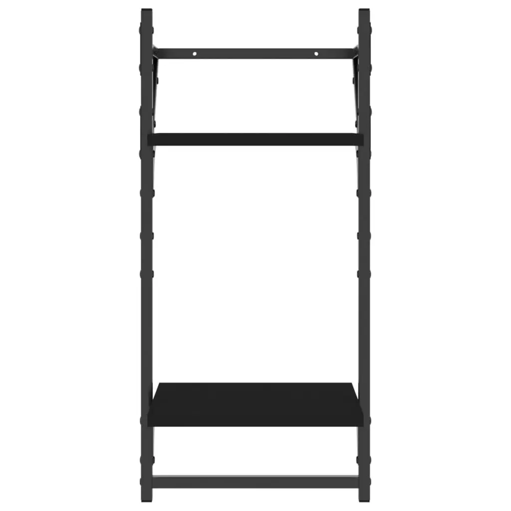Wall Shelf Set Floating Shelves with Bars Black 4 Piece
