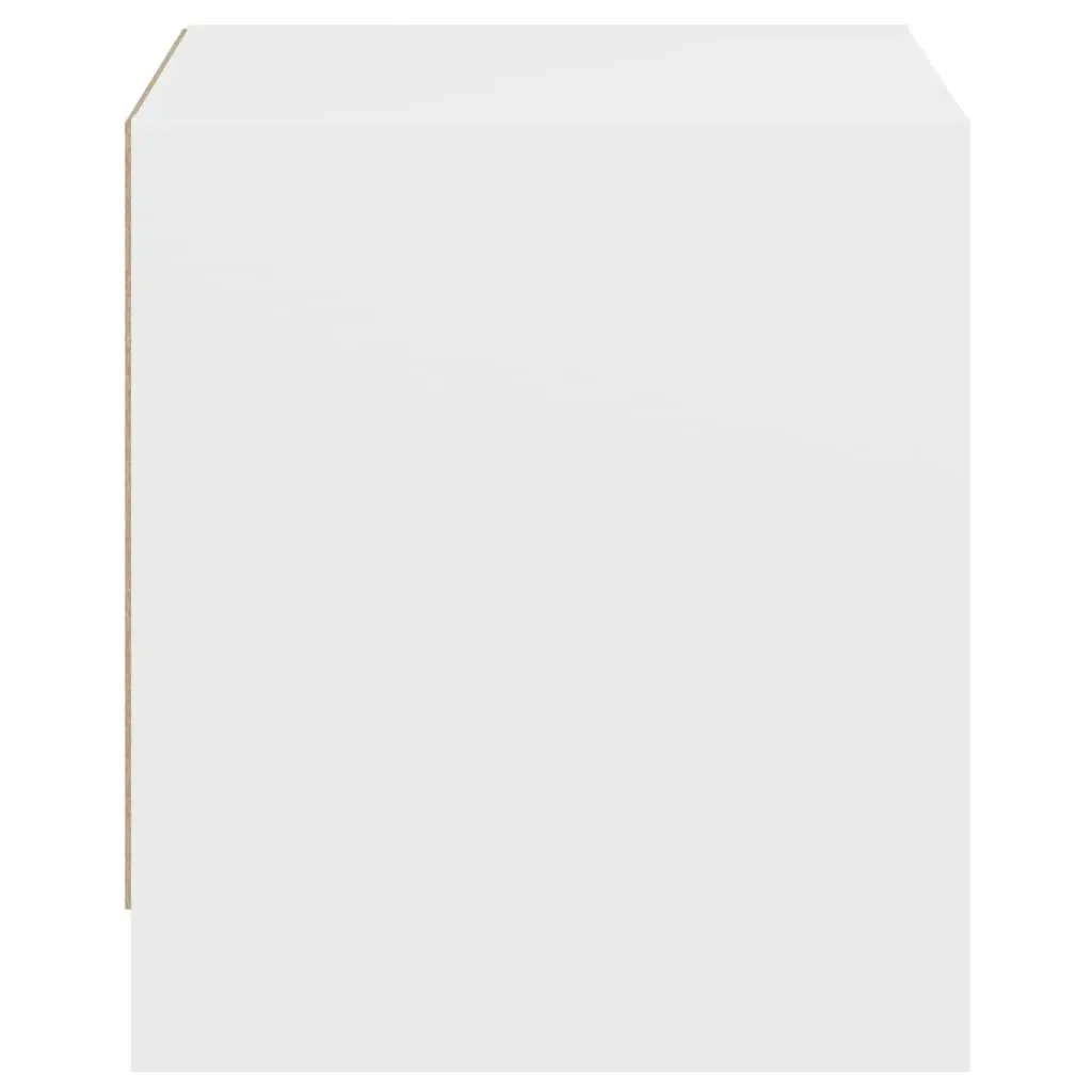 Bedside Cabinet White Glass Door Storage Nightstand 35W x 37D x 42H cm