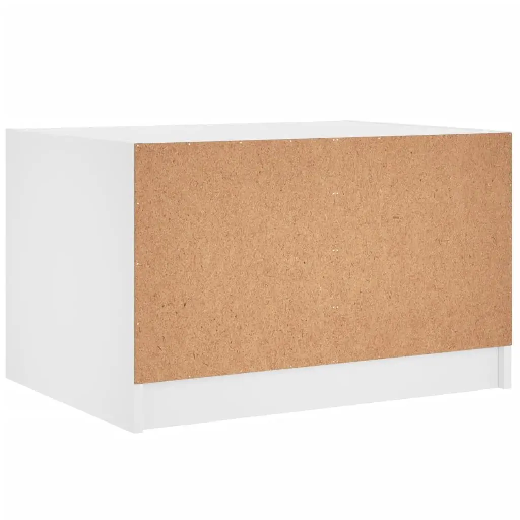 Coffee Table with Glass Doors Storage White 68x50x42cm