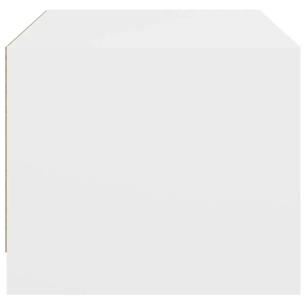 Coffee Table with Glass Doors Storage White 68x50x42cm