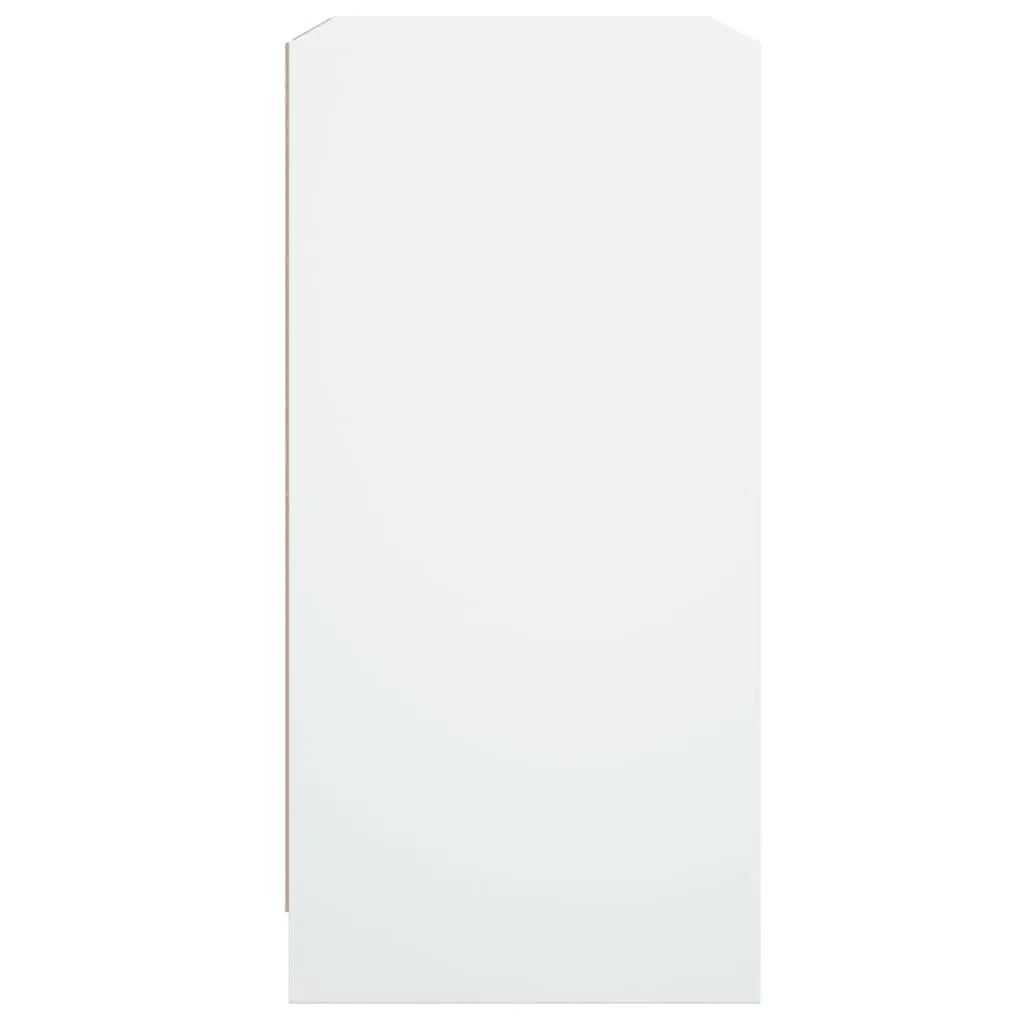 White Storage Cabinet with Glass Doors for Organised Display 68x37x75.5cm